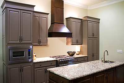 Kitchen with Cabinets and stone countertops
